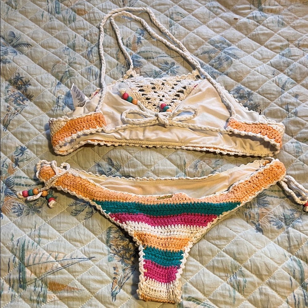 Colorful Crochet Bikini Set - Picture 2 of 2